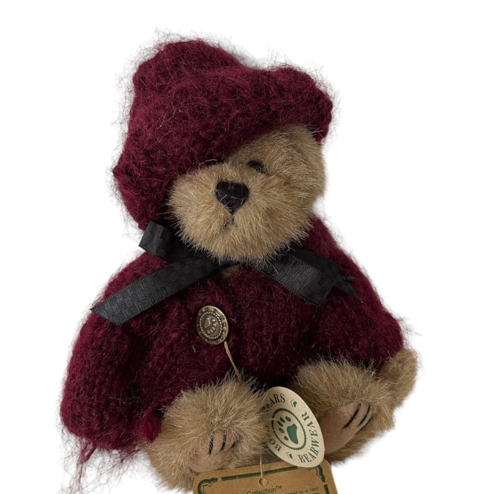 Boyd's Bears Kayla Mulbeary Jointed Bear w/burgundy Sweater & Hat